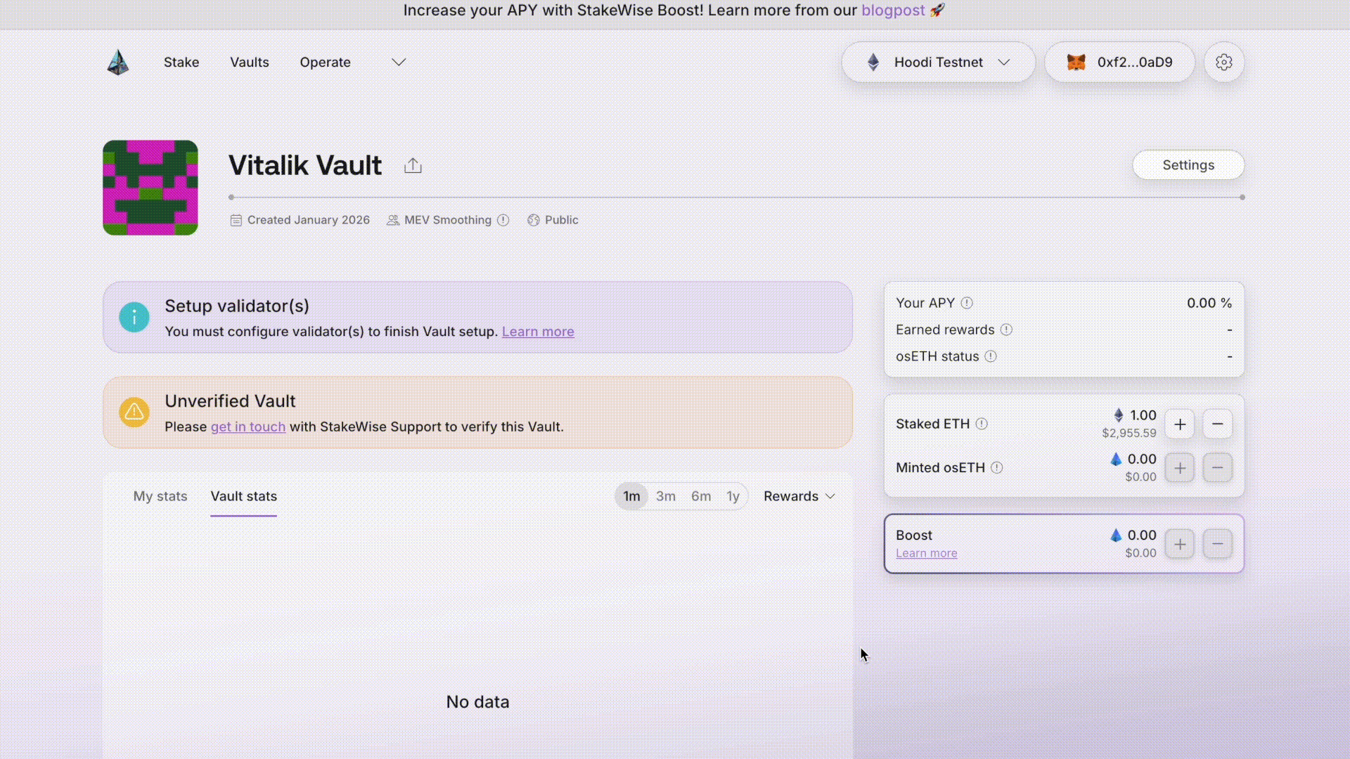 Vault verification